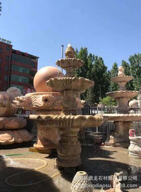 石雕喷泉户外庭院流水景观园林欧式水钵鱼池石材水系大型摆件