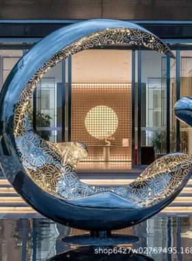 青铜色水景像雕塑公园抽艺术展览不锈钢雕塑餐厅长廊摆件