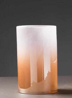 北欧创意摆件玻璃花瓶客厅插花玻璃瓶水培直筒玻璃花器轻奢仿真花