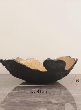 现代简约创意富贵金收纳果盘客厅书房办公室卧室玄关茶几家居饰品