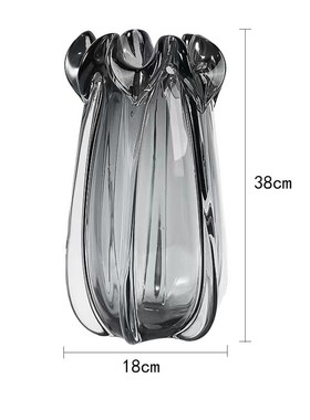 现代北欧轻奢琉璃花朵造型水培玻璃花瓶设计师款欧式家居装饰摆件