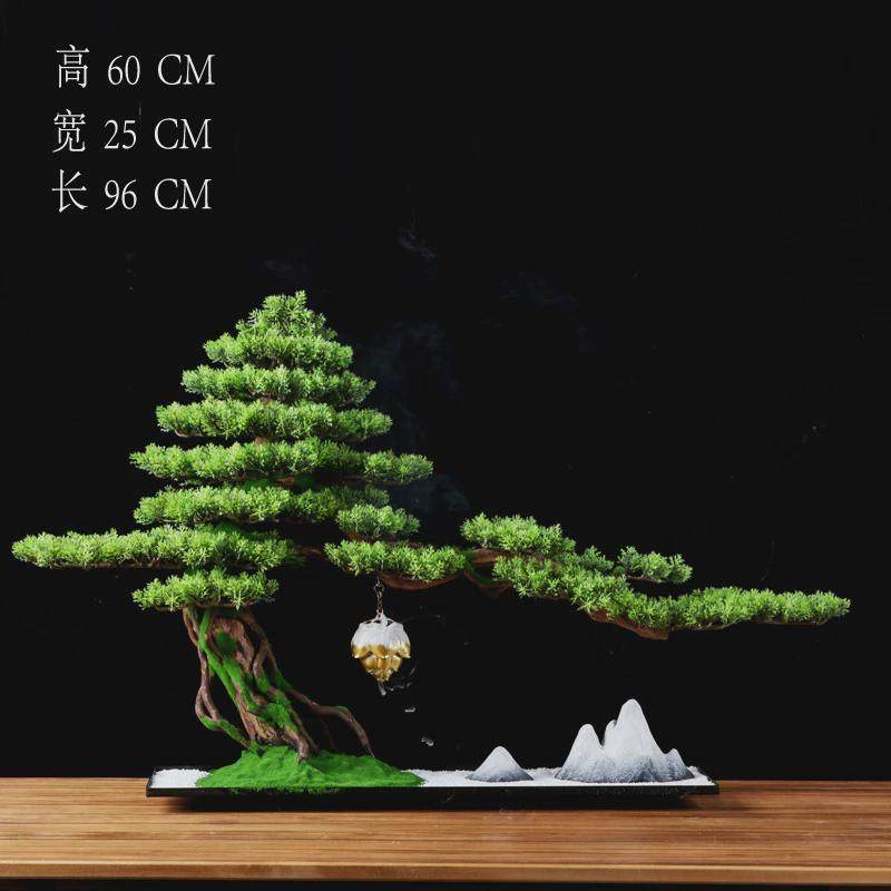办公室大摆件绿植售楼部装饰品罗汉松盆景新中式仿真迎客松摆件,淘宝优惠券,粉丝福利购,淘宝优惠卷