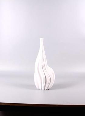 北欧树脂工艺摆件客厅样板房展厅螺旋式花瓶插花器家居软装饰