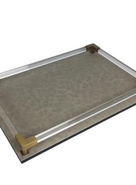 美式鱼纹金属托盘家装饰品长方形亚克力接管银色魔鬼家居装饰摆件