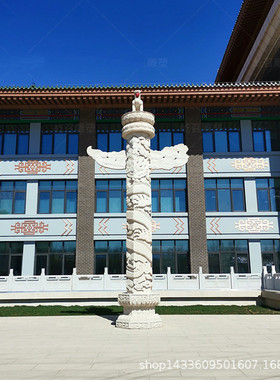 石柱子石雕华表罗马柱花岗岩盘龙柱浮雕龙柱文化柱广场学校雕塑
