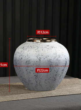 简约现代北欧风复古陶瓷花瓶插干花假花仿真花富贵竹陶瓷花盆摆件