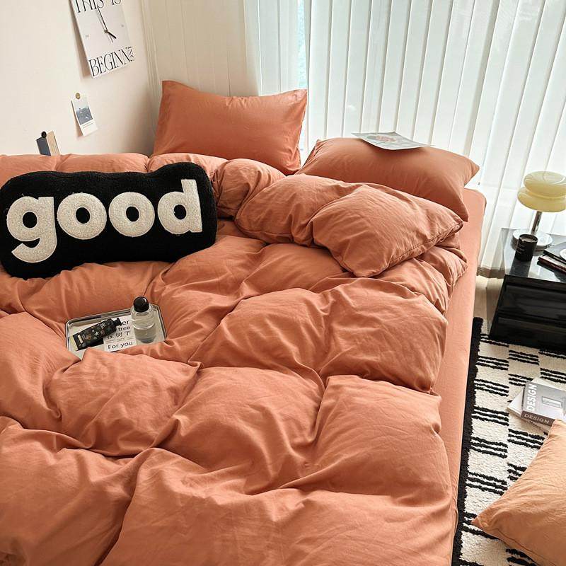 简约超柔水洗棉床上四件套床单款被套学生宿舍纯色单人三件套批发,淘宝优惠券,粉丝福利购,淘宝优惠卷