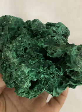 老挝孔雀石矿物家居摆件绒毛状孔雀石收藏品摆件工艺品颜料石晶体