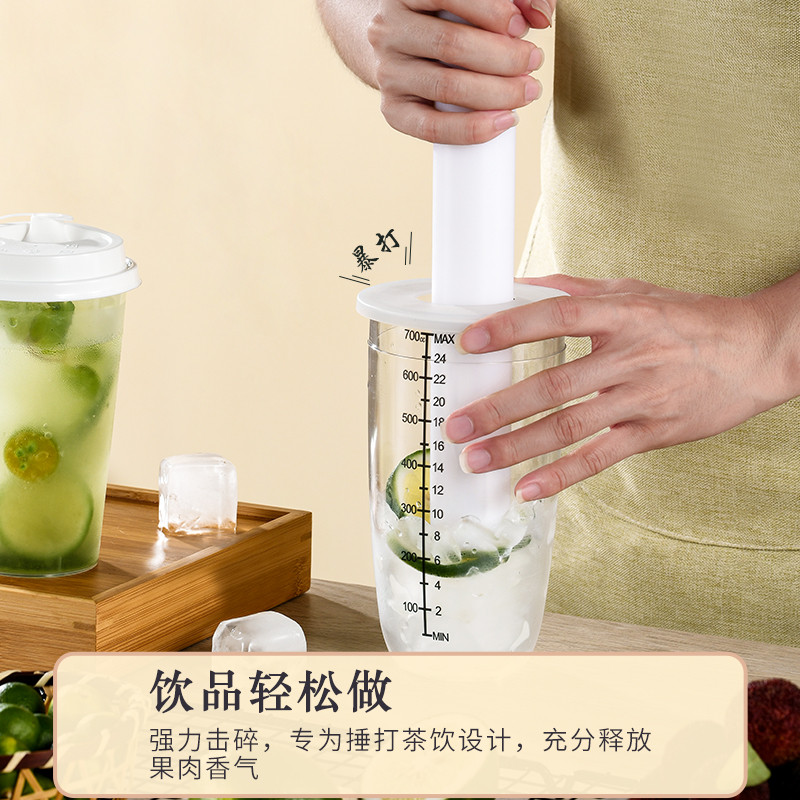 泰式手打暴打柠檬茶工具雪克杯柠檬杯捣棒pp碎冰锤挤柠檬汁棒手锤 - 图0