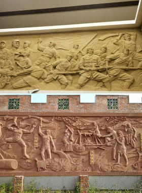 厂家供应中式庭院石雕浮雕大理石人物壁画花岗岩砂岩影壁墙