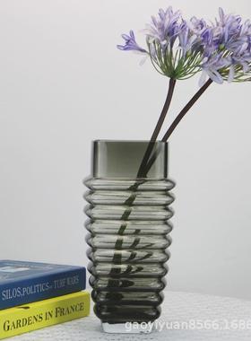 简约现代玄关大气玻璃螺旋电视柜卧室客厅卧室样品间插花茶色花器