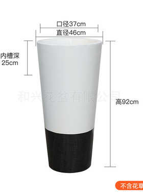 玻璃钢花盆户外厂家定制室内双色圆形花瓶园林落地绿植盆栽摆件