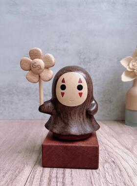 乌檀木小底座音乐盒实木猫摆件雨伞大龙猫八音盒DIY摆件底座桌面