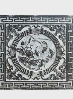 石材浮雕壁画青石仿古福字地雕玄关踏步石四合院青石影壁墙