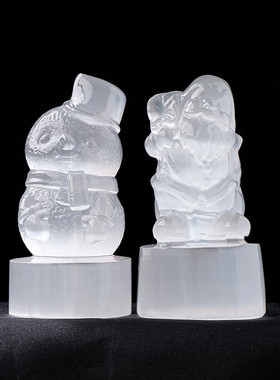 天然亚硝酸盐石膏石雕刻件原石打磨圣诞节家居装饰工艺品摆件批发