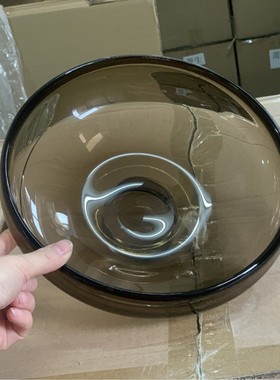 现代轻奢茶色琉璃花瓶果盘套装摆件酒店样板间玄关桌面软装饰品