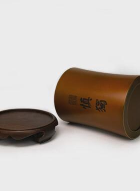 黄铜笔筒摆件办公室书房桌面台放笔梅兰竹菊创意家居装饰品艺术品