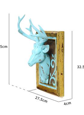 如果创意简约现代树脂工艺鹿头壁挂客厅墙面无痕挂钩背景墙装饰