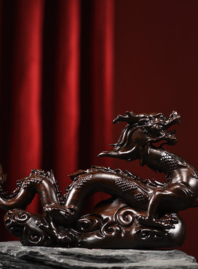 木雕摆件龙实木头雕刻十二生肖家居装饰司办公客厅书架工艺贺礼品