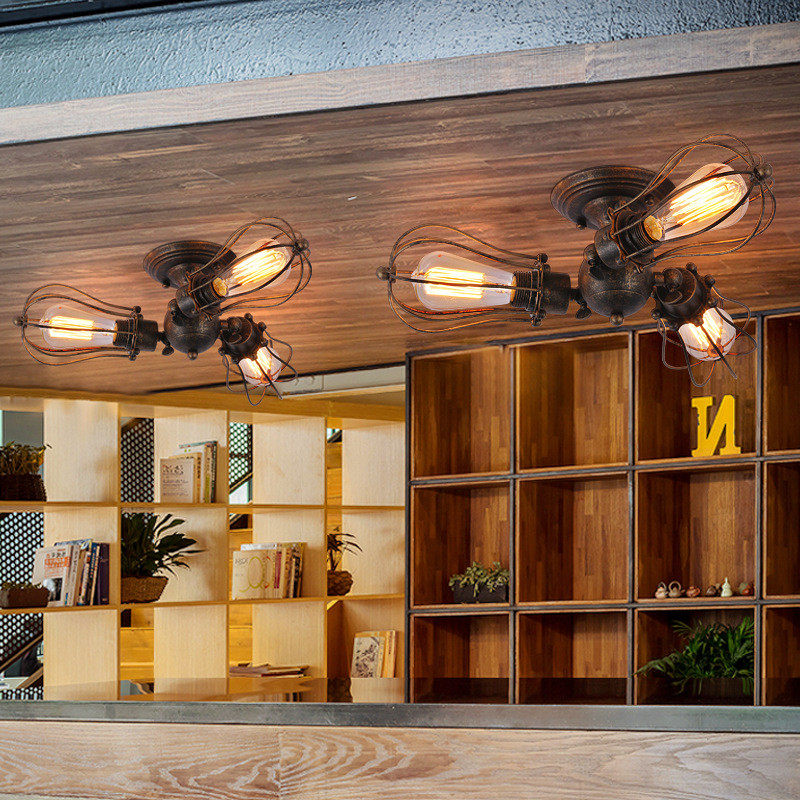 美式乡村复古工业风loft铁艺餐厅个性创意设计师灯LED过道吸顶灯,淘宝优惠券,粉丝福利购,淘宝优惠卷