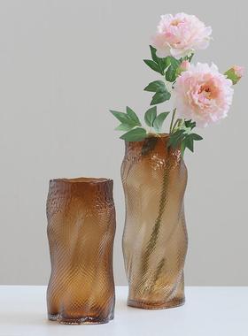 热销露怡不规则现代玻璃花瓶插花水培桌面摆件家居软装酒店装饰品