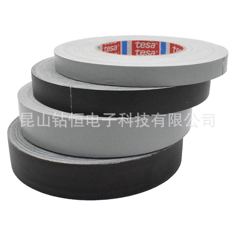 tesa德莎4651黑色布基胶带捆扎线束标识喷砂遮蔽密封堵孔圆片模切 - 图3