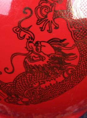 景德镇花瓶陶瓷葫芦中国红描金福字葫芦摆件客厅玄关装饰品