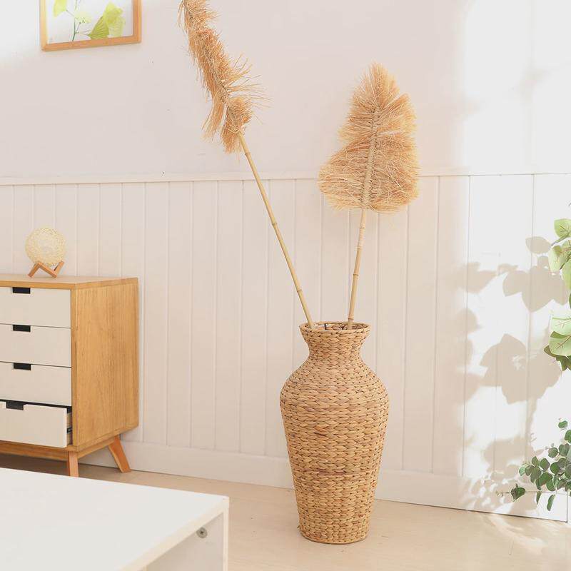 跨境手工编织草编花篮民宿风格编织竹编花瓶美式艺术摆设拍摄用品,淘宝优惠券,粉丝福利购,淘宝优惠卷