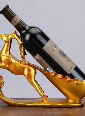 红酒架鹿摆件简约现代酒柜装饰品树脂工艺品造型乔迁新居礼品