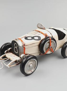 1924年布加迪type35跑车模型收藏复古怀旧老爷车橱窗铁艺装饰摆件