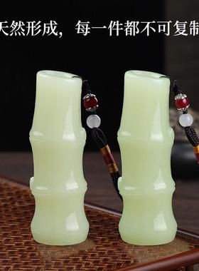 玉石手把件竹子节节高升随身文玩创意桌面摆件送男士把玩饰品礼物