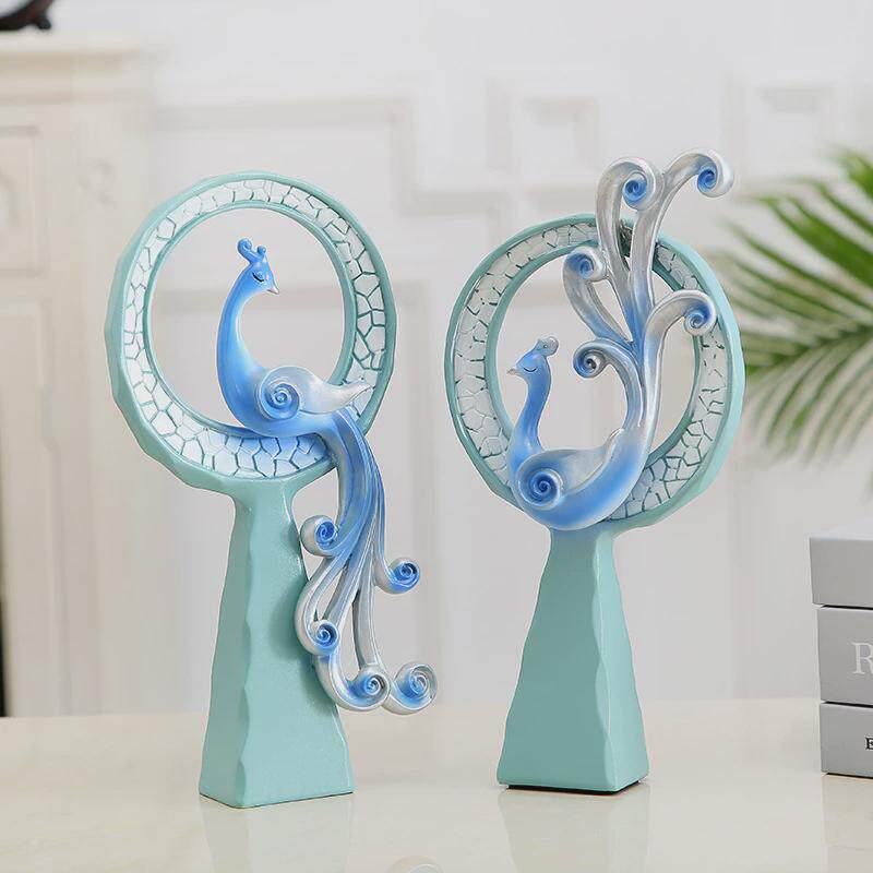 中式奇特孔雀树脂工艺品饰品客厅家居桌面电视柜玄关装饰礼品摆件,淘宝优惠券,粉丝福利购,淘宝优惠卷