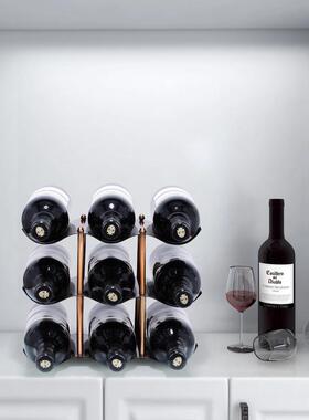 工艺品铁艺（酒瓶架简约现代酒瓶收纳家居装饰波浪9个酒瓶