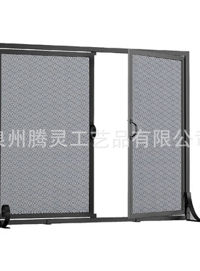 欧式罩壁炉围黑色壁炉屏风隔断防火铁艺火围栏家居火炉围