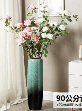 大花瓶插花客厅落地摆件大号特大电视柜两边摆的插腊梅的银柳专用