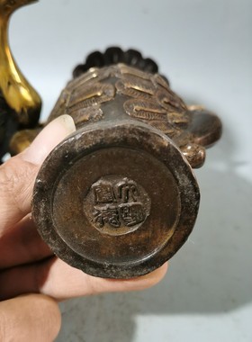 热销仿古古装饰品杯孔雀家居青铜器摆件古玩花瓶尊花瓶工艺品双凤