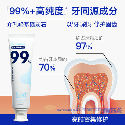 【140g加量特惠装】俊小白羟基磷灰石修护牙膏成人含氟大容量护釉 - 图0