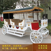 New Four-Wheel European-style Three-row Carriage Prairie Electric Carriage Multi-Person Scenic Area Sightseeing Carriage Exhibition Tour Bus