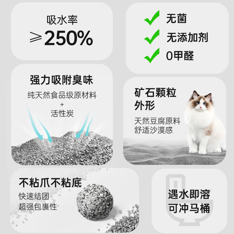 魔铲活性炭破碎豆腐猫砂净味快速结团超强包裹性脚感柔软不易带砂 - 图0