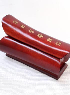 实木棺材摆件办公客厅玄关桌面摆件楠木雕刻升官发财手把件印章盒