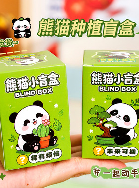 儿童可爱熊猫种植盲盒盆栽幼儿园