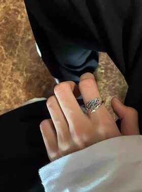 轻奢高级感小众设计天使翅膀恶魔男女时尚开口个性食指开口戒指环