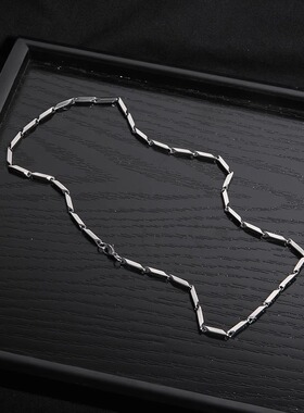 菱形钛钢项链男士高级感男潮毛衣链女款钛钢不褪色链子配饰锁骨链