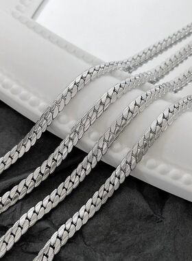 古巴项链男款高级感痞帅男士潮牌百搭装饰锁骨链男生素链钛钢链子