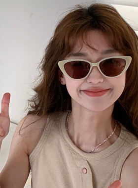 森蓝家欧美复古猫眼墨镜女遮阳防晒眼镜高级感显脸小ins潮网红