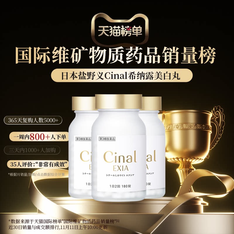 日本盐野义Cinal希纳露美白丸内服祛斑L半胱氨酸口服美容营养品VC