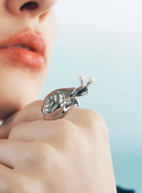 礼物开合贝壳珍珠戒指PEARLONA