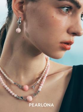 PEARLONA巴洛克珍珠创世纪粉女王贝珠项链锁骨链卓沅张永博同款
