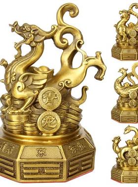 新款铜八卦四神兽四方神摆件铜青龙白虎朱雀玄武四位神摆件
