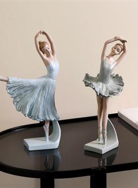 芭蕾舞蹈跳女孩人物雕塑摆件钢琴上的摆件软装饰品房间布置顶方设